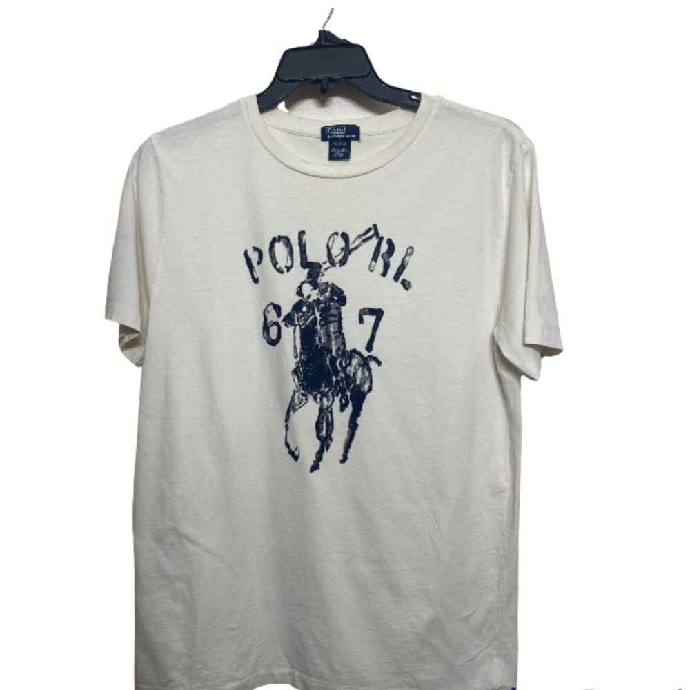 POLO Ralph Lauren Big Pony Graphic Short Sleeve Big Boys Ivory Tee Sz:XL